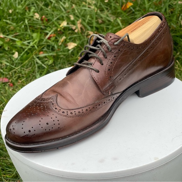 Donald J Pliner Shoes Mens 10 Brown Leather Wingtip Dress Oxfords Lace Up main image 11